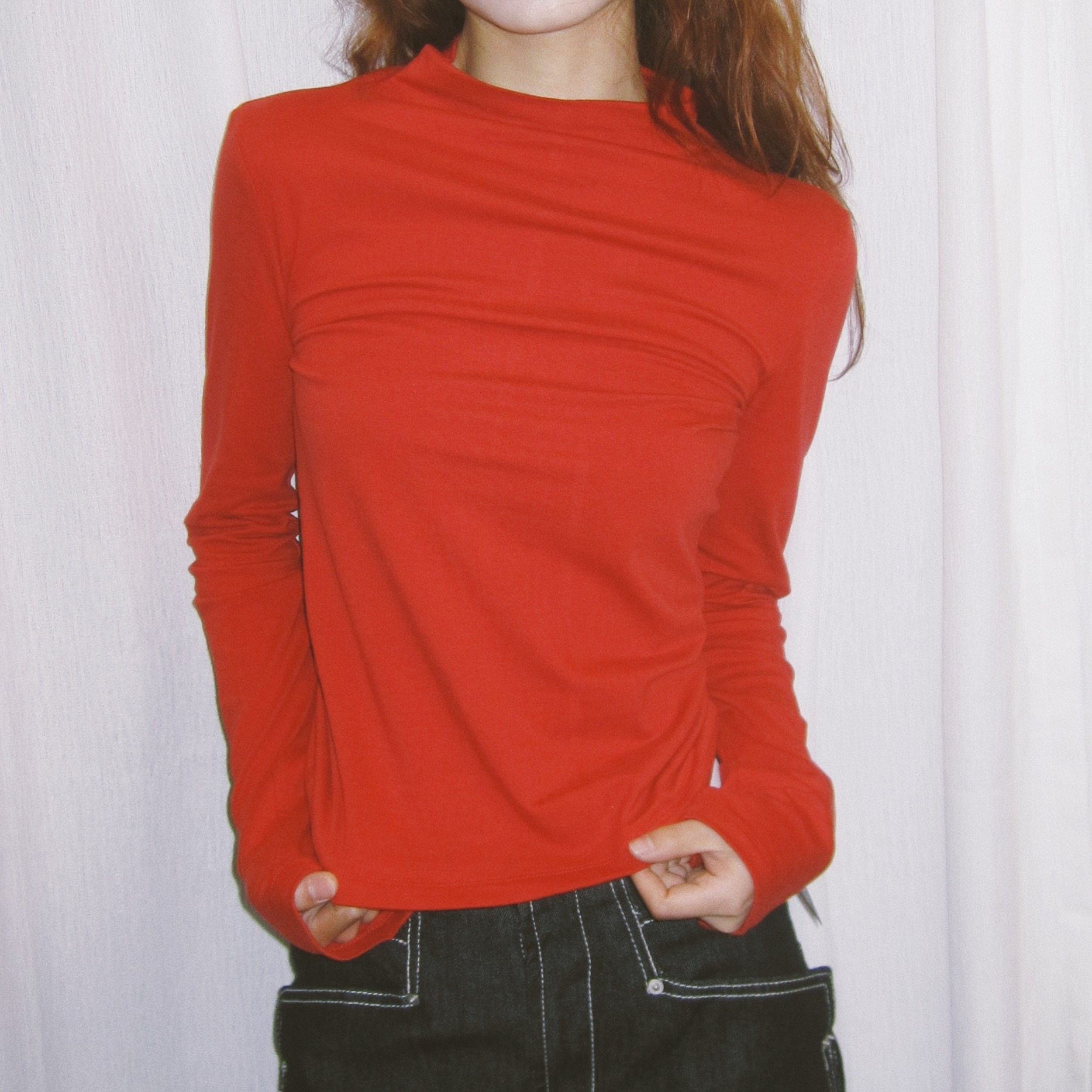 圣诞节红色修身显瘦打底衫秋冬