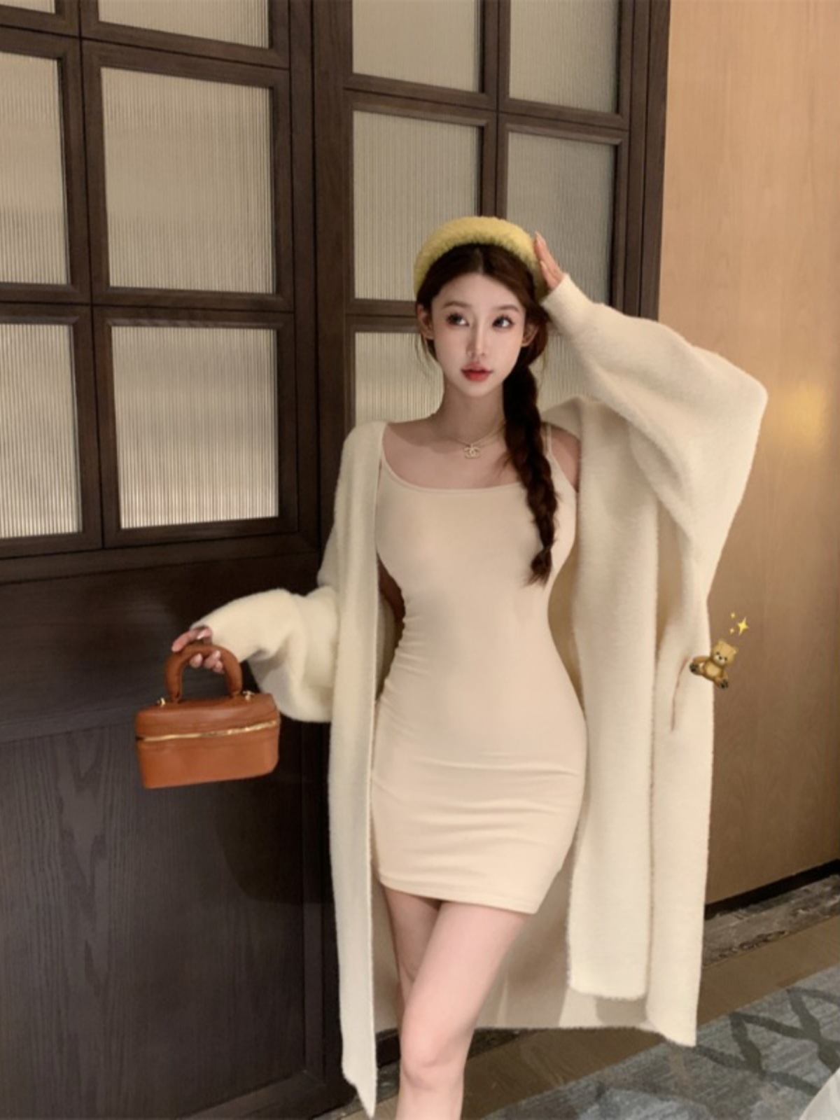 纯欲辣妹一字领抹胸带胸垫吊带连衣裙女夏季新款性感修身包臀裙女