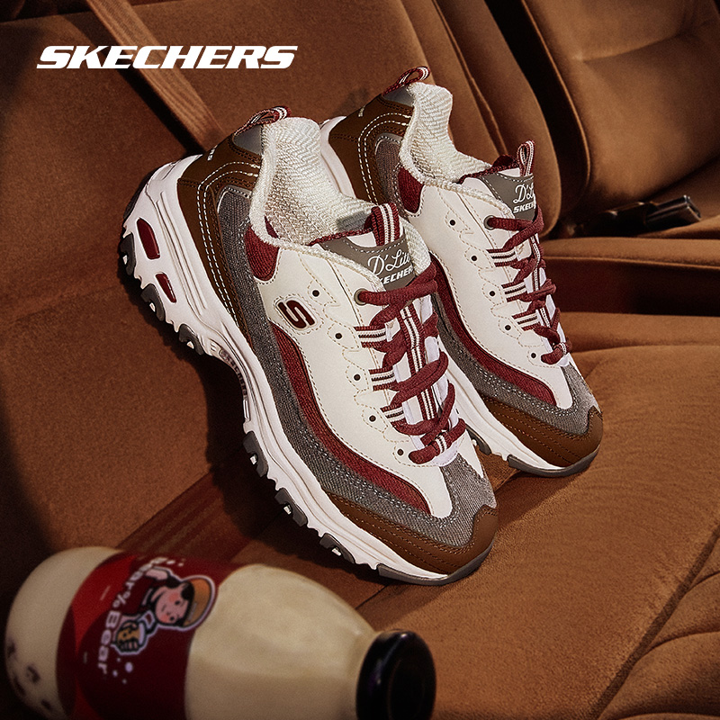 斯凯奇女鞋奶茶熊黑糖烤奶老爹鞋