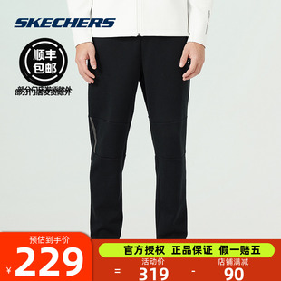 新款 休闲运动裤 男针织长裤 Skechers斯凯奇2023秋冬季 黑色宽松舒适