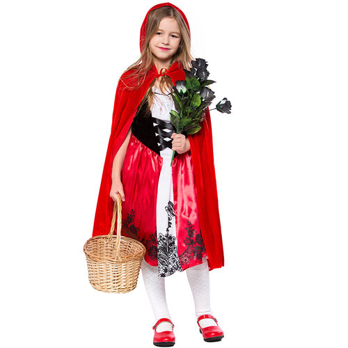 halloween万圣节化妆舞会女童小红帽cosplay扮演服连衣裙连帽披风