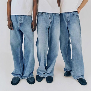 Vujade 009 Steve美式水洗蓝牛仔裤休闲宽松百搭直筒长裤kenijima