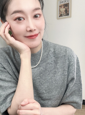 蘑菇代购TYZHURA 特价 经典粉色 灰色中袖宽松版针织羊绒衫M码116