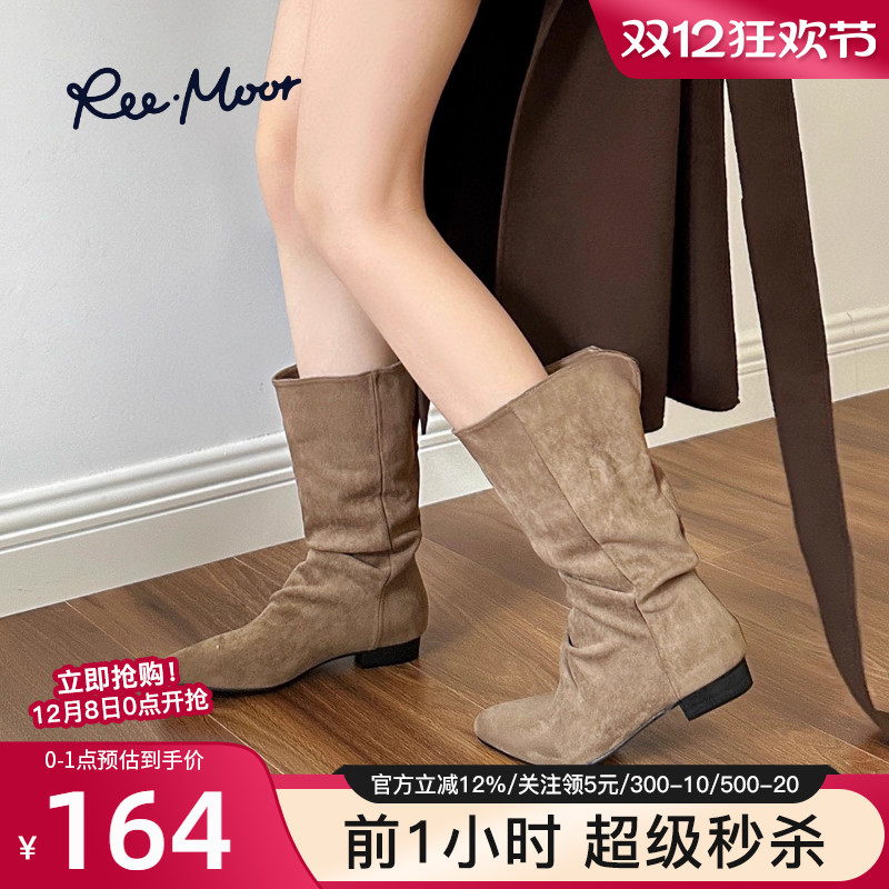 2025新款复古尖头骑士靴