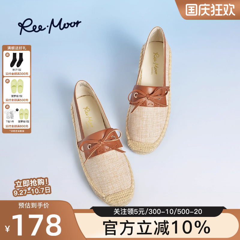 reemoor单鞋蝴蝶结渔夫鞋