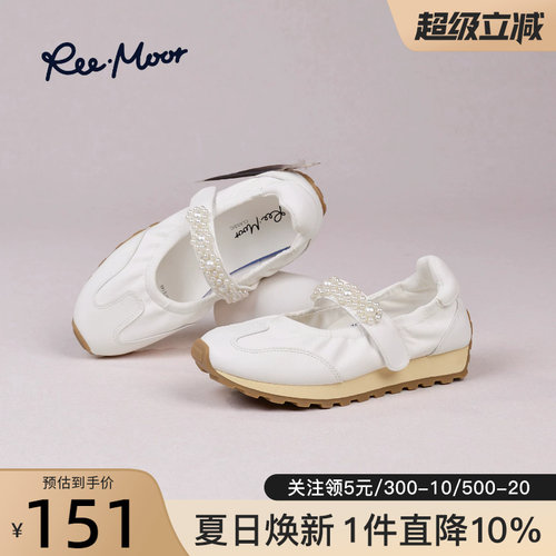 REEMOOR法式珍珠一字带休闲鞋
