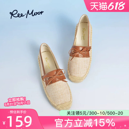 reemoor单鞋蝴蝶结渔夫鞋