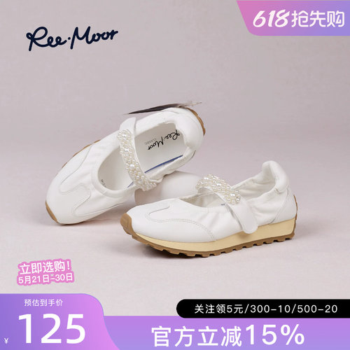 REEMOOR法式珍珠一字带休闲鞋