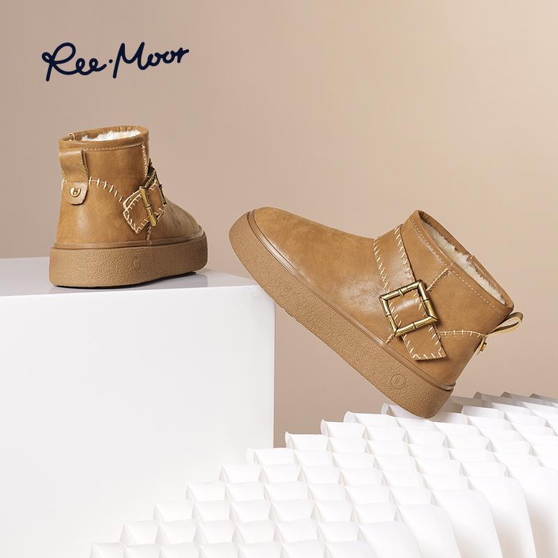 REEMOOR2024冬季新款厚底雪地靴