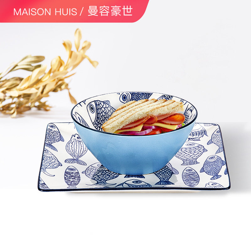 Indigo Dishes suit household tableware suit Having dinner ceramics Containers plate Chinese style combinationin the Tableware , Tableware , Porcelain tableware suit  category - from Buy2taobao.com to provide professional Taobao agent buy service