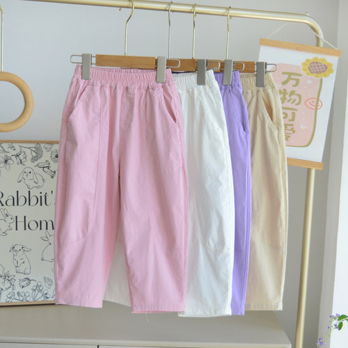 夏季纯棉薄款儿童长裤