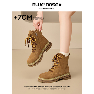 2025新款 户外徒步马丁靴女款 厚底英伦风棕色短靴新疆旅游拍照靴子