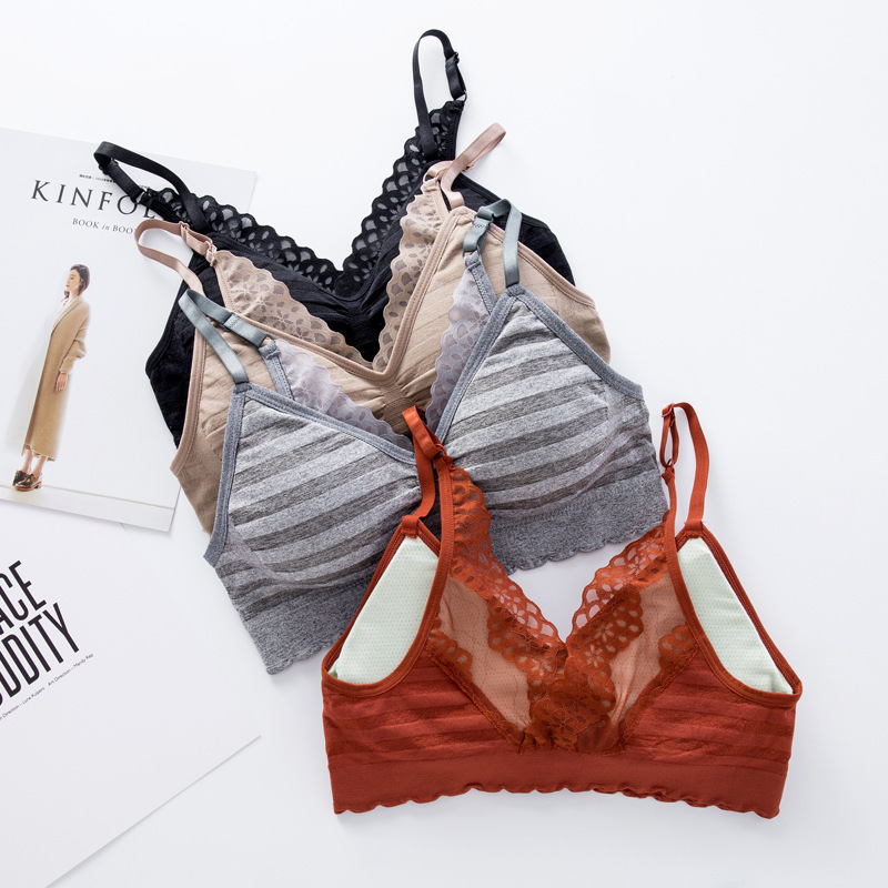 新款蕾丝美背裹胸女春夏款透气防走光带胸垫打底吊带背心免穿文胸