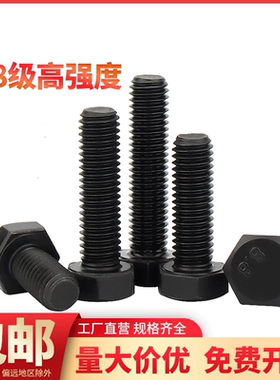 8.8级高强度全牙外六角螺丝螺栓加长螺丝钉M6M8M10M12M16M28-M30