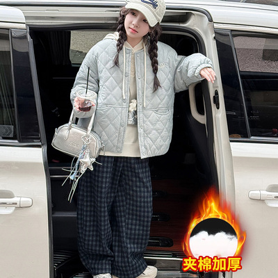 女童棉服秋冬款2025新款儿童洋气时髦中大童女孩冬季加厚保暖外套