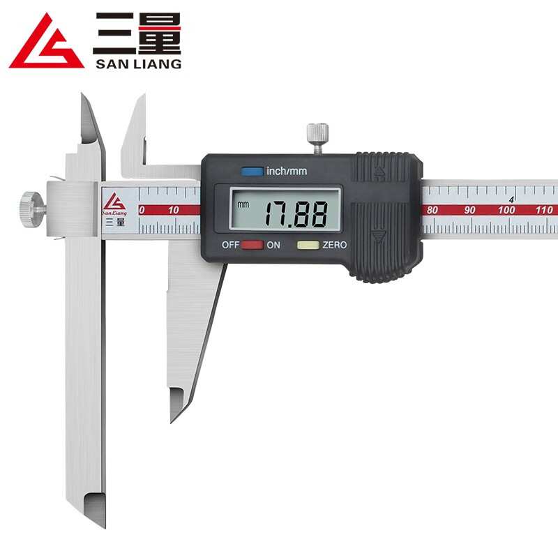 三量0-150mm伸缩爪数显卡尺数显游标卡尺台阶长短脚电子卡尺JD100