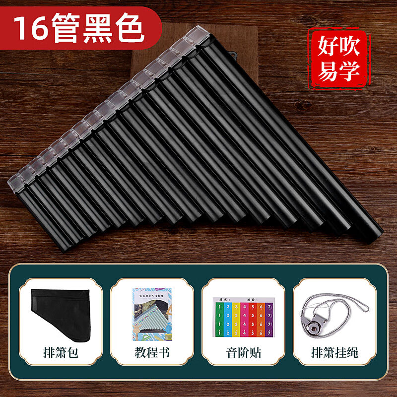音域（RANGE）16管排箫儿童初学者学生入门演奏民族吹奏乐器黑色