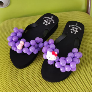 女夏外穿防滑夹脚人字拖海边沙滩凉拖厚底坡跟葡萄鞋 2024新款 拖鞋