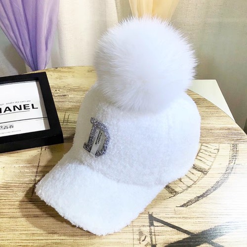 百搭风加厚保暖白色真狐狸毛球