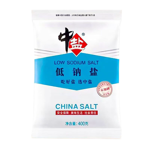 中盐未加碘低钠盐400g*5未加碘食盐井矿盐低钠减盐食用钾盐薄盐