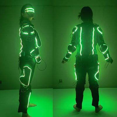 未来科技机器人盔甲荧光舞表演服装，演出发光服装激光舞表演服装