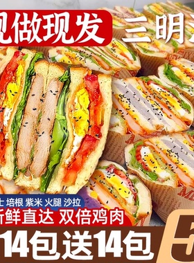 三明治早餐面包整箱鸡肉芝士夹心吐司零食肉松早餐懒人速食品充饥