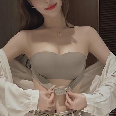 无肩带内衣女聚拢防滑小胸显大防走光裹抹胸婚纱吊带隐形美背文胸