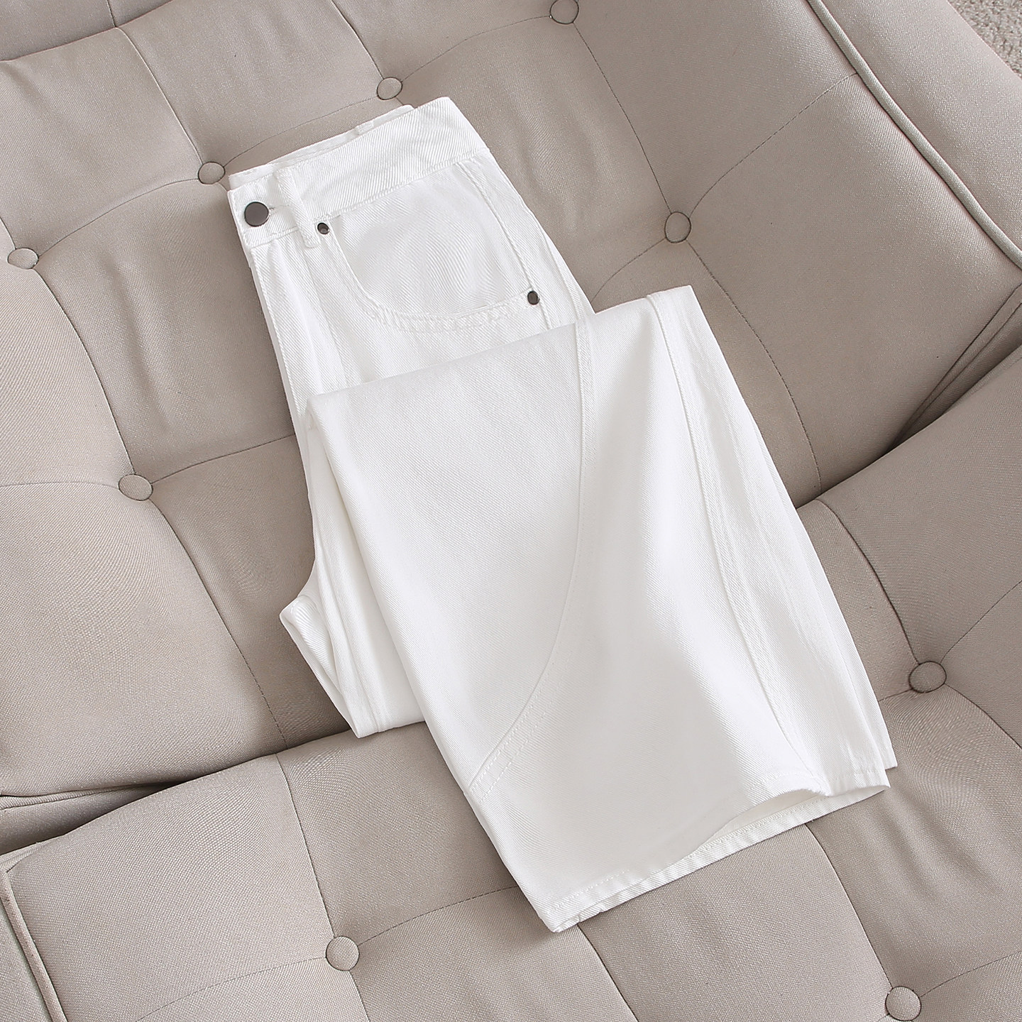 美式高街高腰白色弯刀裤女辣妹水洗宽松阔腿长裤小个子休闲长裤,女装/女士精品,牛仔裤,淘宝优惠券,粉丝福利购,淘宝优惠卷