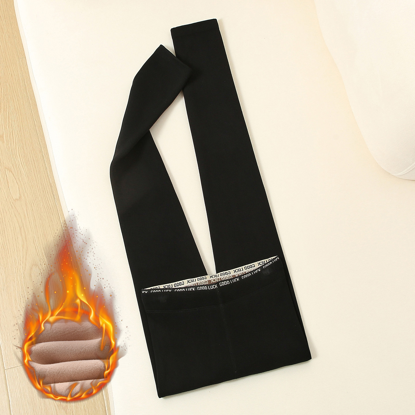 黑色高腰紧身打底裤女加绒加厚提臀显瘦外穿保暖长裤小脚鲨鱼裤