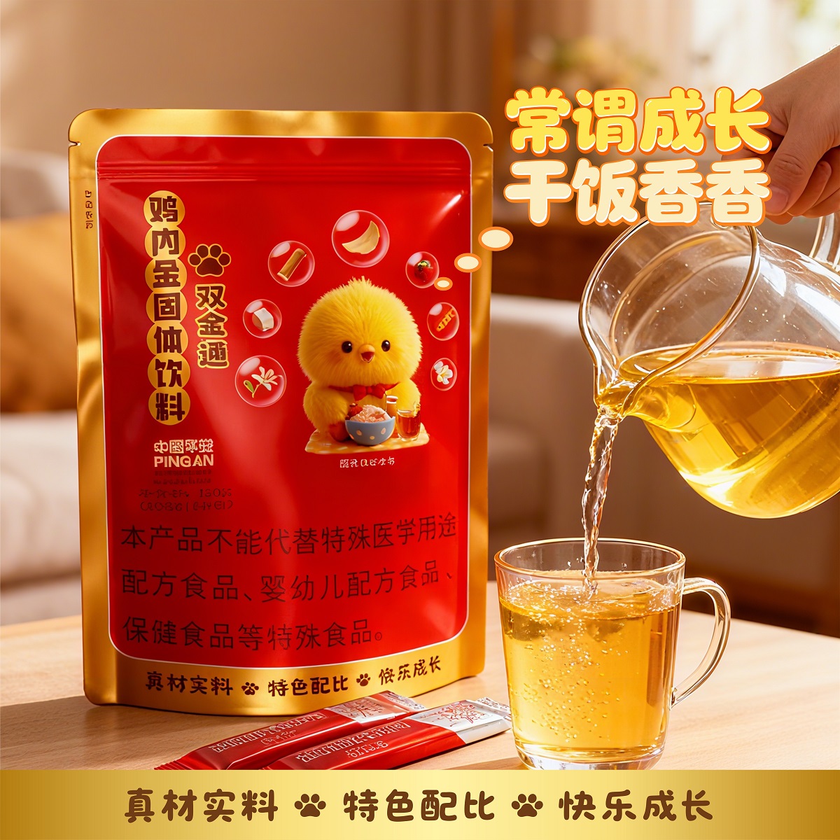 双金通鸡内金山楂麦芽山药栀子金银花固体饮料独立包装10克x12条