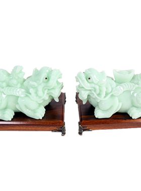 招财貔貅摆件玉石客厅办公室酒柜工艺装饰品乔迁商务店铺开业礼品