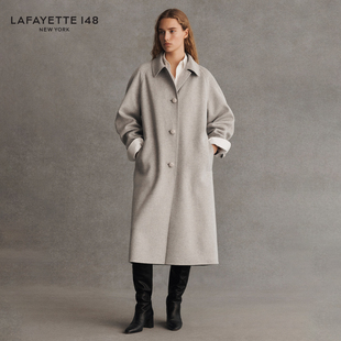 【26早春新款】LAFAYETTE148/拉飞逸宽松插肩袖羊绒双面呢大衣