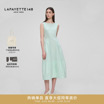 中长款A-LINE无袖连衣裙