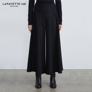 LAFAYETTE148 双面羊毛针织呢伞裙A字裙 拉飞逸