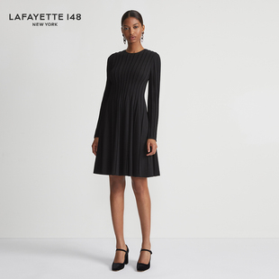 外缝拼接圆领长袖 连衣裙 拉飞逸 LAFAYETTE148