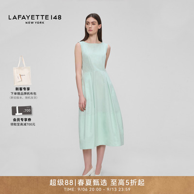 中长款A-LINE无袖连衣裙