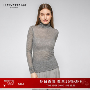 拉飞逸堆堆领轻薄修身 LAFAYETTE148 羊绒针织衫 25秋冬新款