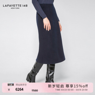 LAFAYETTE148 拉飞逸羊毛双面呢A字半裙
