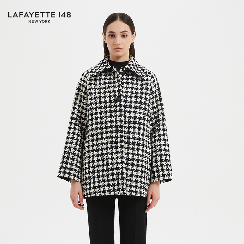 LAFAYETTE148/拉飞逸 A型复古千鸟格粗花呢大衣