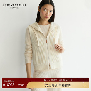 拉飞逸羊毛羊绒混纺连帽针织背心 LAFAYETTE148 26早春新款