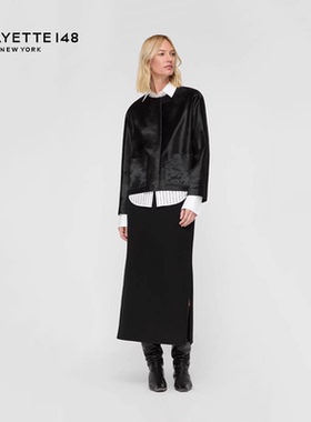 LAFAYETTE148/拉飞逸胎牛皮H型皮毛一体外套