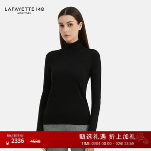 LAFAYETTE148/拉飞逸修身立领羊毛针织上衣