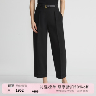 西裤 LAFAYETTE148 拉飞逸Wyatt褶裥直筒九分裤