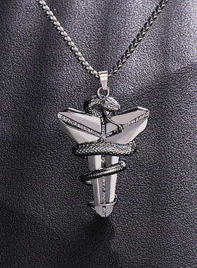 湖人科比黑曼巴吊坠潮嘻哈项链