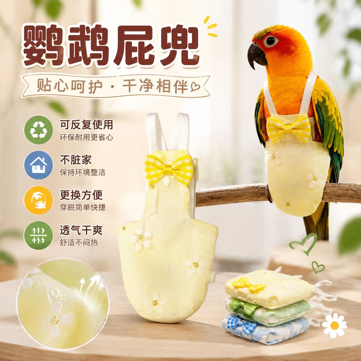 鹦鹉屁兜鸟用尿不湿屎兜衣服玄凤