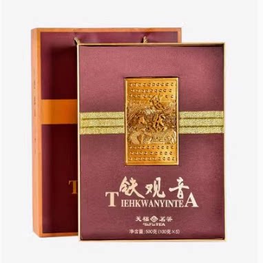 天福茗茶悠然铁观音 安溪乌龙茶叶礼盒500g2026新茶