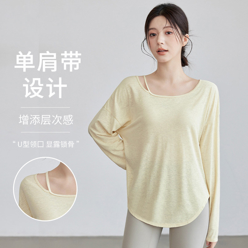 2025新款瑜伽服女宽松设计感瑜伽上衣跑步普拉提健身瑜伽t恤女