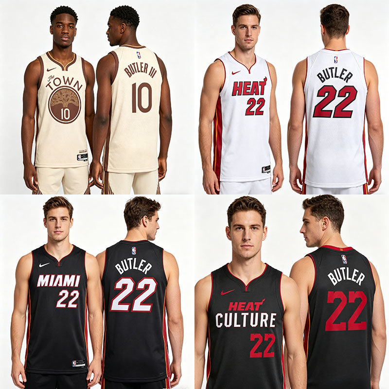 正品NIKE耐克热火勇士22号JB巴特勒篮球球衣sw球迷版运动速干背心