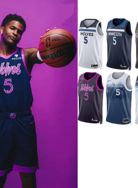 正品NIKE森林狼安德森华子爱德华兹5篮球球衣sw球迷版运动背心