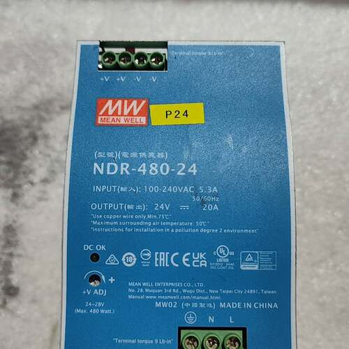 可维修NDR-480-24开关电源，24V 20A，拆议价